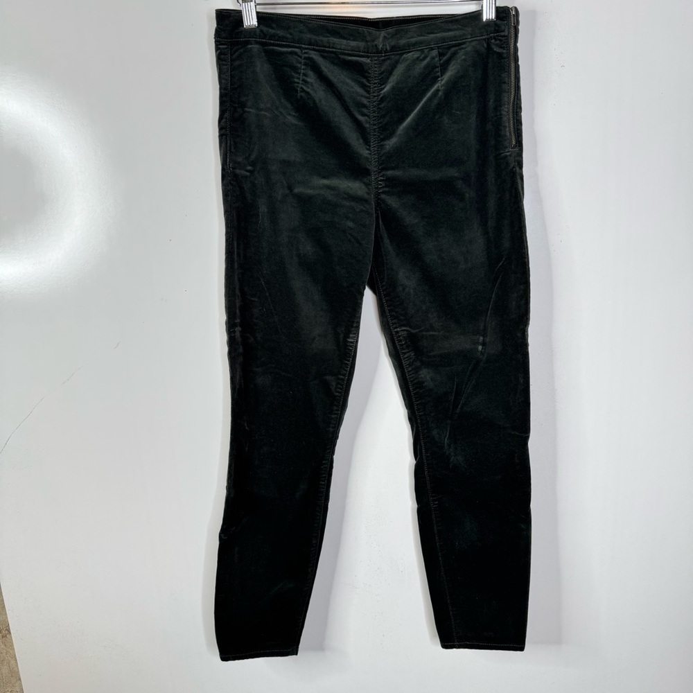 Gap Dark Green Velvet Side Zip Legging Pants Size‎ 31r